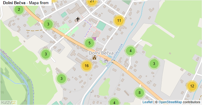 Dolní Bečva - mapa firem
