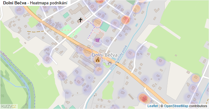 Dolní Bečva - mapa podnikání