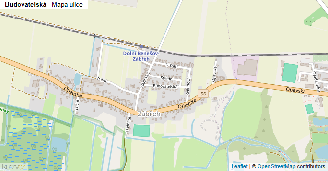 Budovatelská - mapa ulice
