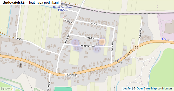 Budovatelská - mapa podnikání