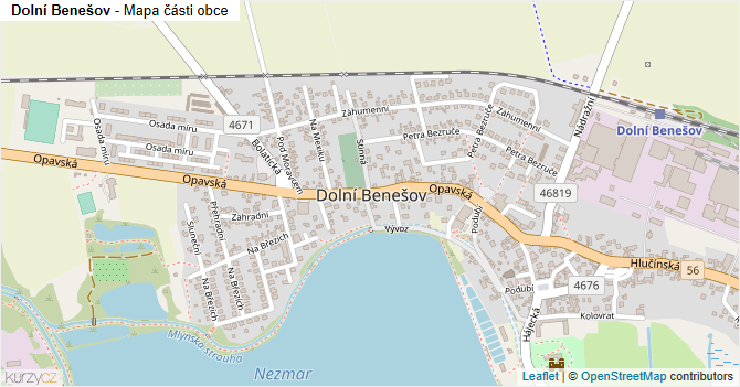 Dolní Benešov - mapa části obce