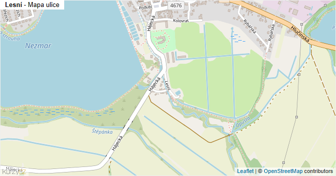 Lesní - mapa ulice
