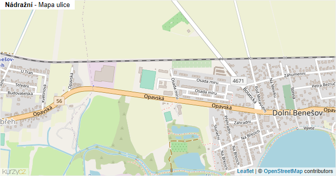 Nádražní - mapa ulice