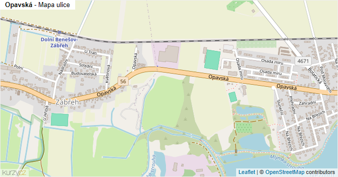 Opavská - mapa ulice