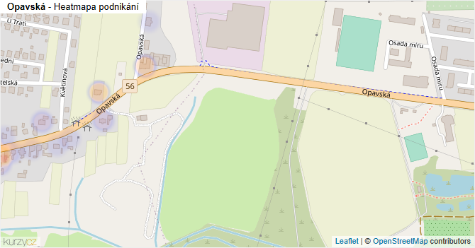 Opavská - mapa podnikání