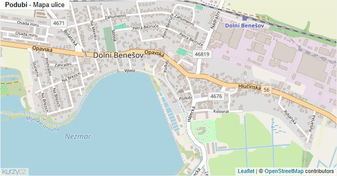 Podubí - mapa ulice