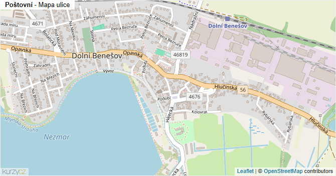 Poštovní - mapa ulice