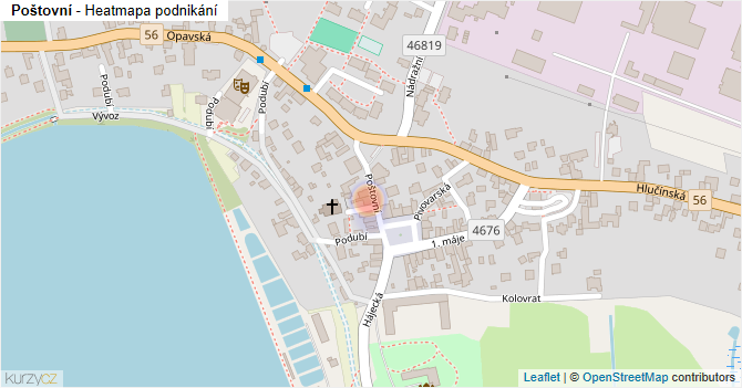 Poštovní - mapa podnikání