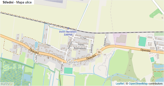Střední - mapa ulice