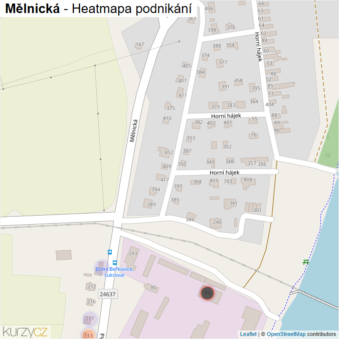 Mapa Mělnická - Firmy v ulici.