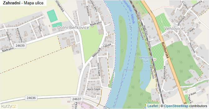 Zahradní - mapa ulice