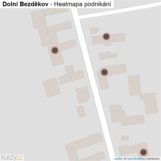 Mapa Dolní Bezděkov - Firmy v obci.