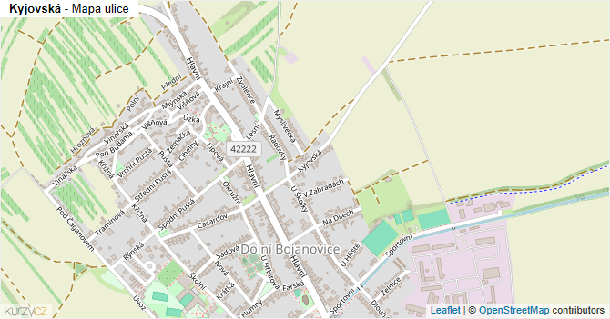 Kyjovská - mapa ulice