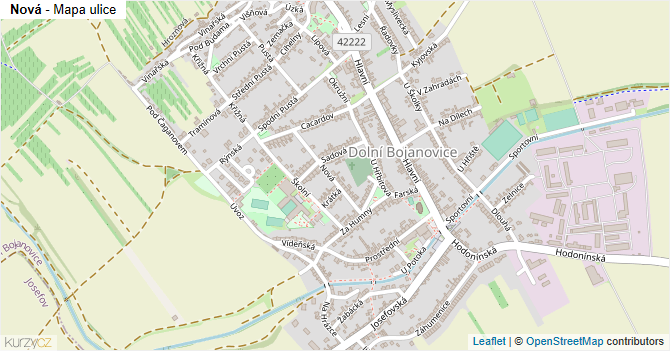 Nová - mapa ulice