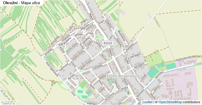 Okružní - mapa ulice