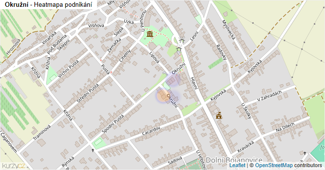 Okružní - mapa podnikání