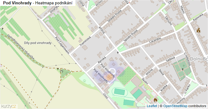 Pod Vinohrady - mapa podnikání