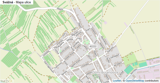 Svážná - mapa ulice