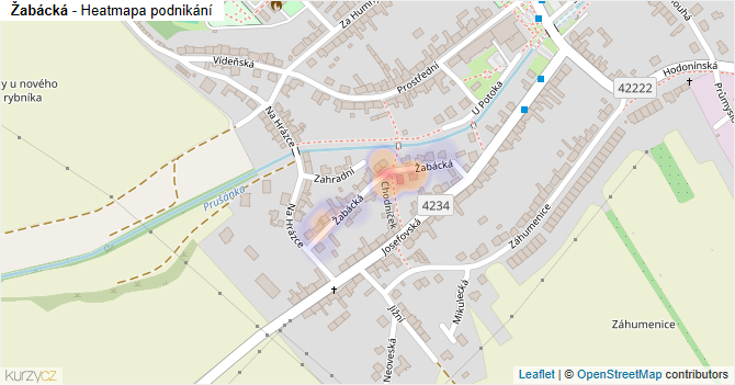 Žabácká - mapa podnikání