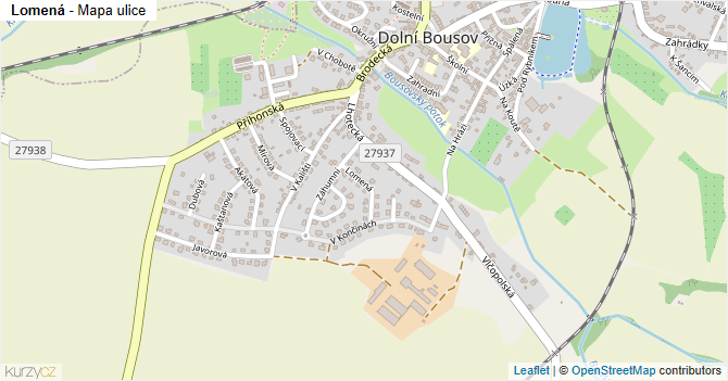 Lomená - mapa ulice
