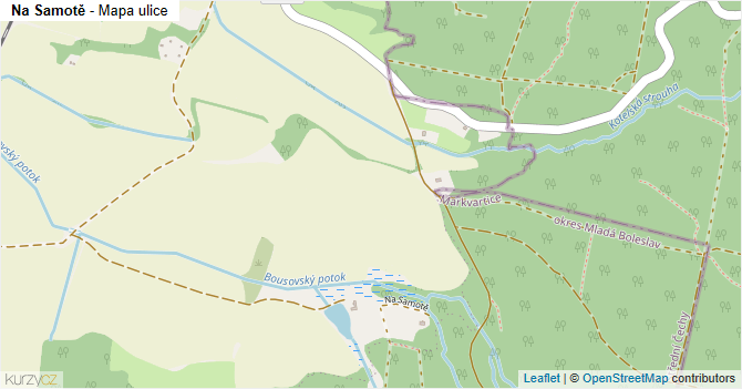 Na Samotě - mapa ulice