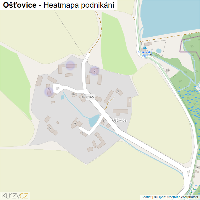 Mapa Ošťovice - Firmy v části obce.