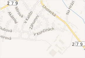 V Končinách v obci Dolní Bousov - mapa ulice