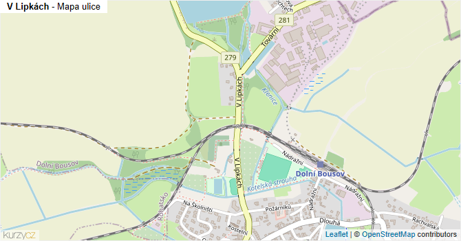 V Lipkách - mapa ulice