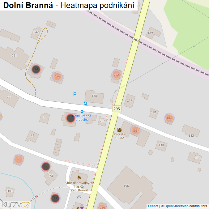 Mapa Dolní Branná - Firmy v obci.