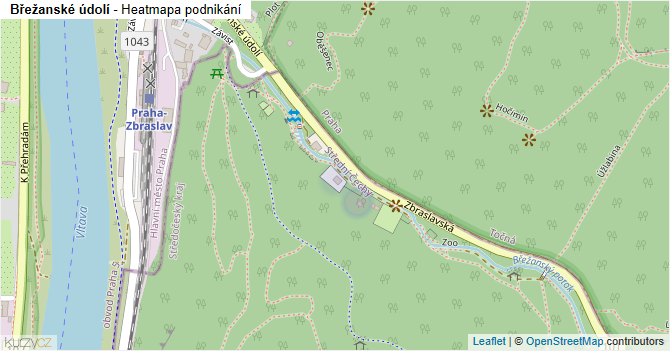 Břežanské údolí - mapa podnikání