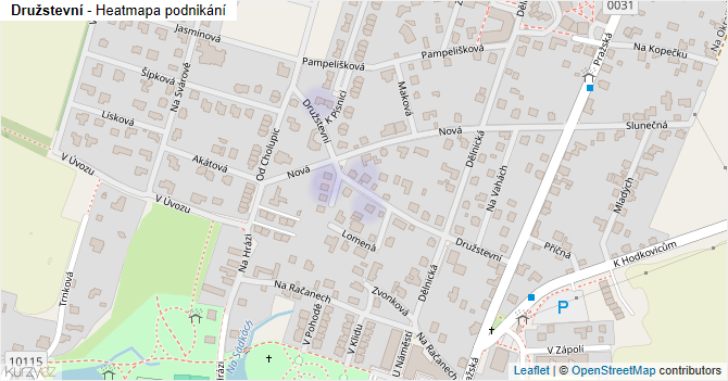 Družstevní - mapa podnikání