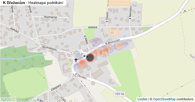 K Břežanům - mapa podnikání
