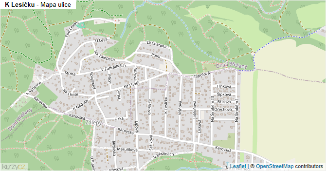 K Lesíčku - mapa ulice