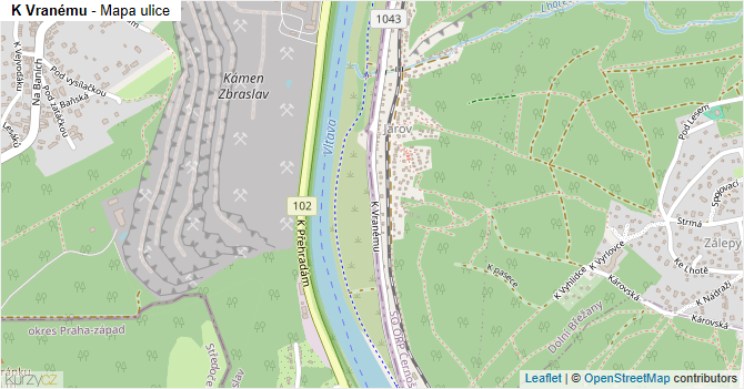 K Vranému - mapa ulice