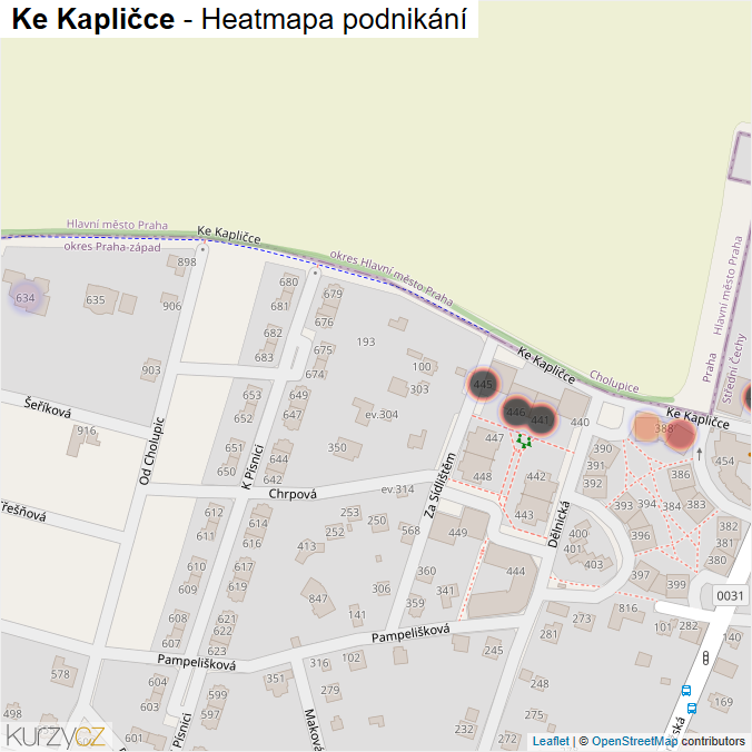 Mapa Ke Kapličce - Firmy v ulici.