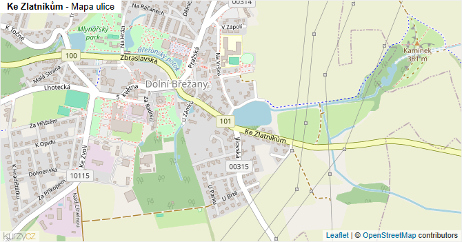 Ke Zlatníkům - mapa ulice