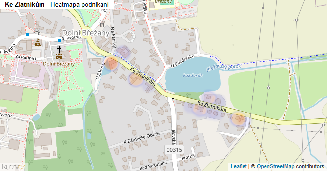 Ke Zlatníkům - mapa podnikání