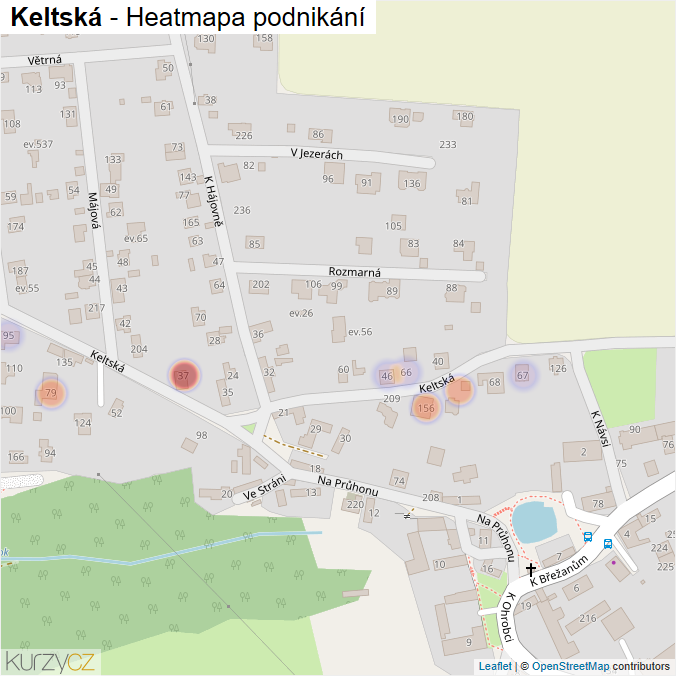 Mapa Keltská - Firmy v ulici.
