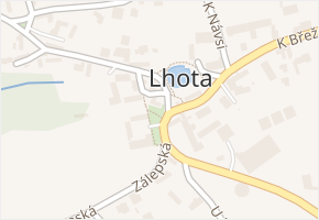 Lhota v obci Dolní Břežany - mapa části obce
