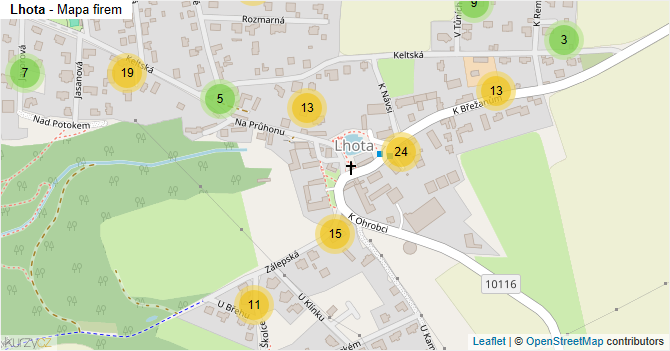 Lhota - mapa firem