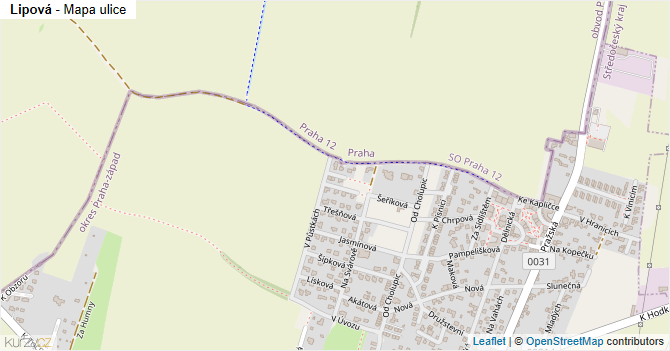 Lipová - mapa ulice