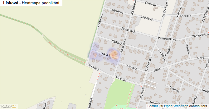 Lísková - mapa podnikání