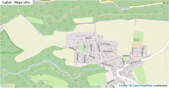 Luční - mapa ulice