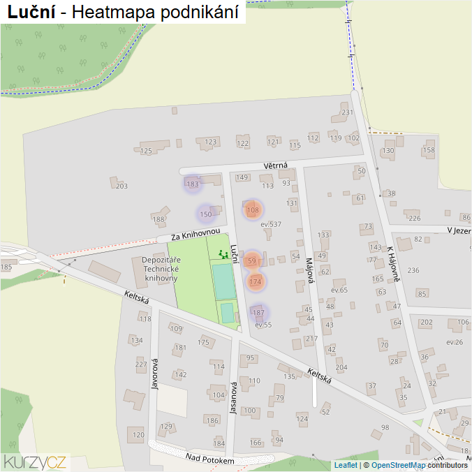 Mapa Luční - Firmy v ulici.