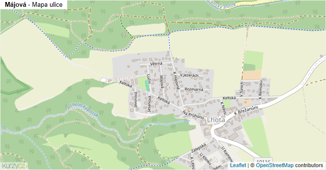 Májová - mapa ulice