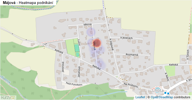 Májová - mapa podnikání