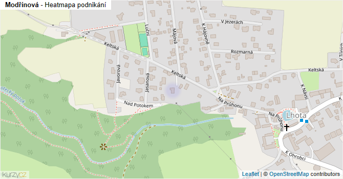 Modřínová - mapa podnikání