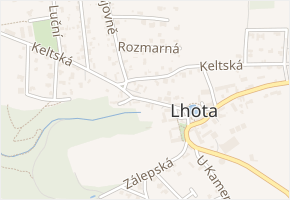 Na Průhonu v obci Dolní Břežany - mapa ulice