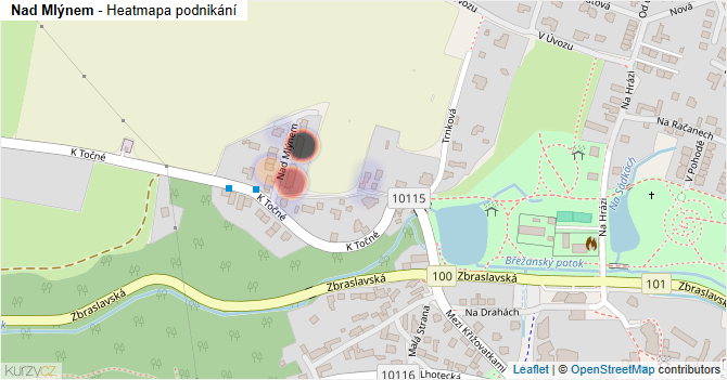Nad Mlýnem - mapa podnikání