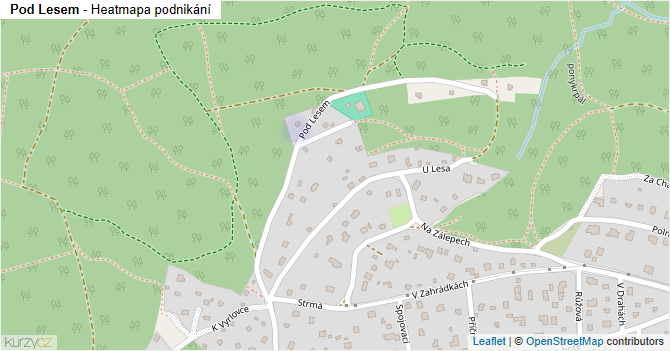 Pod Lesem - mapa podnikání